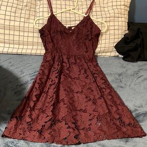 Charlotte russe lace burgundy dress